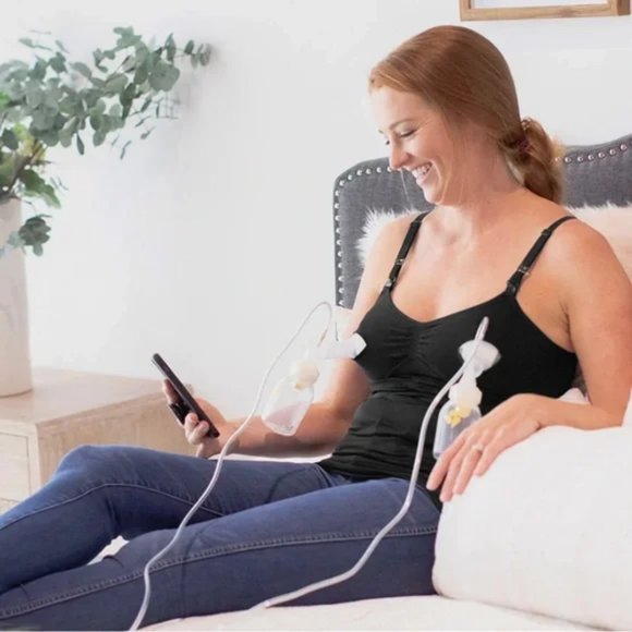 Kindred Bravely Sublime Hands-Free Pumping & Nursing Black Tank Size XL - Picture 9 of 11